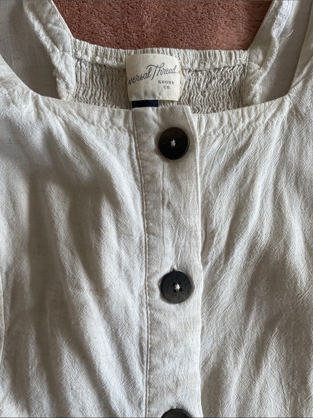 Universal Thread Cream Ruffle Sleeve Button-Front Top - Picture 6 of 9